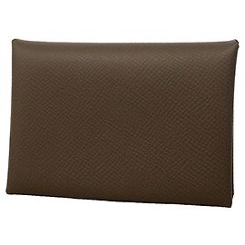 Hermès Carteira/Porta-moedas Hermes Calvi Duo Marrom