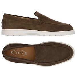 Tod's Mocassins Pebble Tab en daim marron Marron