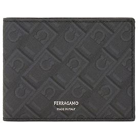 Salvatore Ferragamo Monogram Print Wallet Black Black