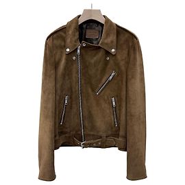 Giacca Biker in Camoscio Prada Marrone Marrone