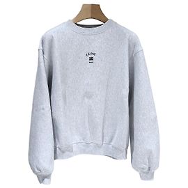 Céline Logo Baumwoll-Sweatshirt Grau Braun
