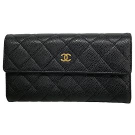Cartera larga Chanel negra Negro