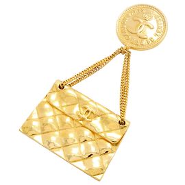 Chanel Gold Plated Brooch Golden