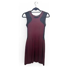 Vestido Maje burdeos con inserciones de malla Burdeos