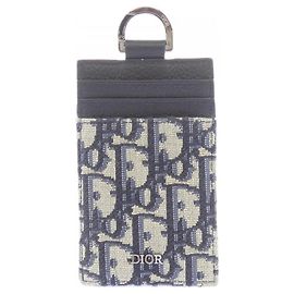 Portacarte Christian Dior Dior Oblique Jacquard Nero Beige