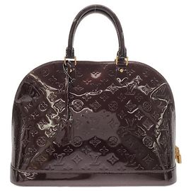 Louis Vuitton Vernis Alma GM Handbag Dark red