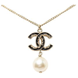 Collier Chanel Coco Mark Noir Doré