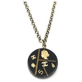 Colar Chanel Coco Mark Preto Dourado
