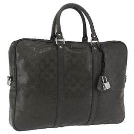 Bolso de negocios GUCCI GG Implementation PVC Verde Plata 201480 Auth ka5968 Plata Verde