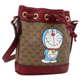 GUCCI Doraemon Micro GG Supreme Bag PVC Beige Gold 647801 Auth 201921SAM Beige D'oro