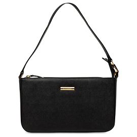 Sac à épaule Burberry en cuir noir Noir