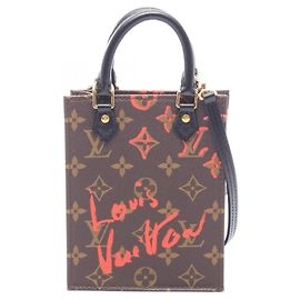 Borsa Louis Vuitton Petite Sac Plat Monogram Marrone Nero Multicolore