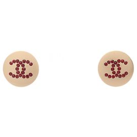 Boucles d'oreilles Chanel Coco Mark Circle Rouge Doré