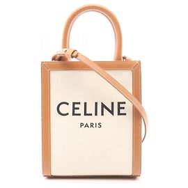 Céline Celine Mini Vertical Cabas Borsa a mano 2-Way Marrone Crudo