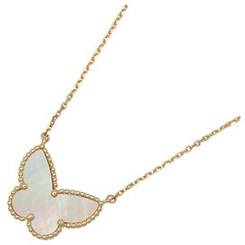 Collar Van Cleef & Arpels Lucky Alhambra Papillon Blanco Dorado