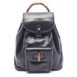 Gucci Bamboo Backpack/Handbag Black
