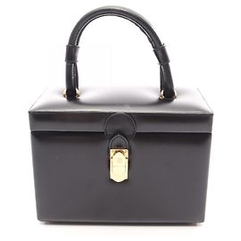 Loewe Anagram Handbag in Black Leather Black