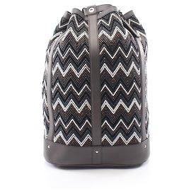 Louis Vuitton Coated Canvas and Leather Backpack/Handbag Brown Multiple colors
