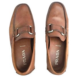 Mocassins Prada en cuir marron Marron