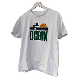 Autre Marque Bonne Esperance Camiseta de algodón "Ocean" - Blanca Blanco Azul Verde Naranja