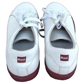 Autre Marque Baskets Rad. en cuir blanc et semelles rouges Blanc Rouge