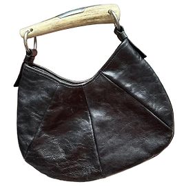 Yves Saint Laurent Mombasa Handbag in Black Leather Black
