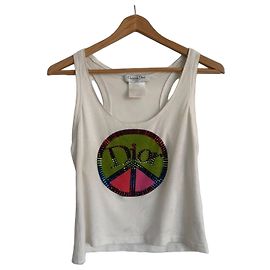 Regata Christian Dior Peace and Love com strass Branco Multicor