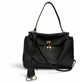 Sac à main Balenciaga Rodeo Medium en cuir de veau lisse Noir
