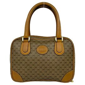 Sac à main en cuir GUCCI Old Gucci Micro GG Logo Pattern Marron