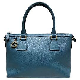 Sac à main Gucci Interlocking G en cuir bleu Bleu