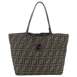 Borsa Tote Fendi Zucca in pelle e tela Marrone