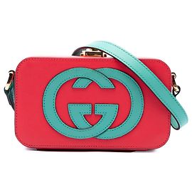Borsa a tracolla Gucci in vitello rosso con G intrecciate Rosso