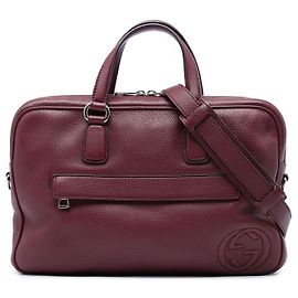 Gucci Red Calfskin Soho Briefcase Red Dark red