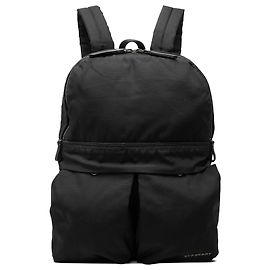 Burberry Black Leather Trimmed Nylon Backpack Black
