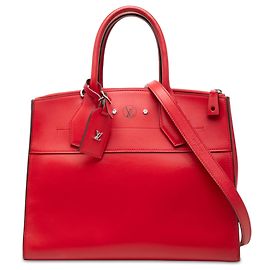 Louis Vuitton City Steamer MM en cuir rouge Rouge