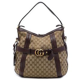 Bolso Satchel Running Gucci Beige Medium GG Canvas Beige