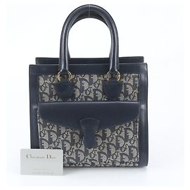 Sac à main/Cabas en cuir Christian Dior Trotter Bleu Marine