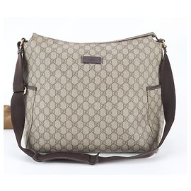 Sac à épaule Gucci GG Supreme en cuir Marron
