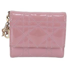 Christian Dior Lady Lotus Tri-fold Geldbörse Pink