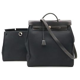 Hermès Handbag Black Cloth Black