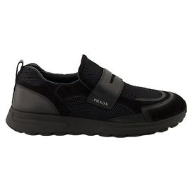 Prada Sneakers Frac Mesh Leather Nero