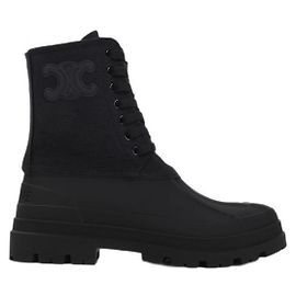 Céline Schnürstiefel aus Canvas Schwarz