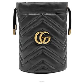 Gucci Mini Bolso Bucket Negro de Cuero Negro