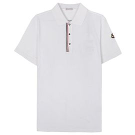 Moncler Chest RWB Polohemd Weiß Weiß
