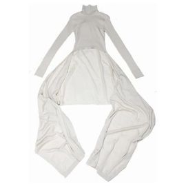 Alaïa Beige Kaschmir-Seide Rippstrick Jumpsuit Beige