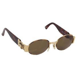 Gianni Versace Sunglasses Plastic Brown Gold Auth bs36896 Brown Golden