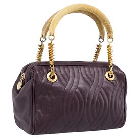 FENDI Handtasche aus Leder lila gold Auth 199484V Golden Lila