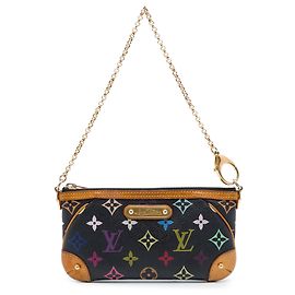 Borsa a tracolla Louis Vuitton Monogram Multicolore Milla Pochette MM Nera Nero