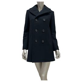 Céline Celine Black Double-Breasted Wool Coat, Size 38  Pre-owned Other