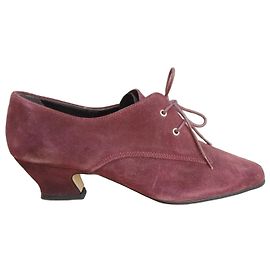 Autre Marque Starlett 1970s Suede Heeled Derbies Dark red